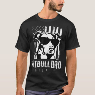 Manar Manar Pitbull Pappa American Flagga Pit Bull T Shirt