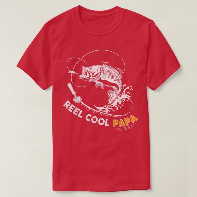 Manar Manar Reel Coola Pappa t shirt söt fiske Fat (Design framsida)