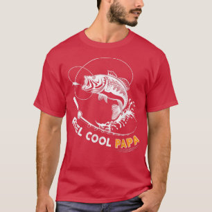Manar Manar Reel Coola Pappa t shirt söt fiske Fat
