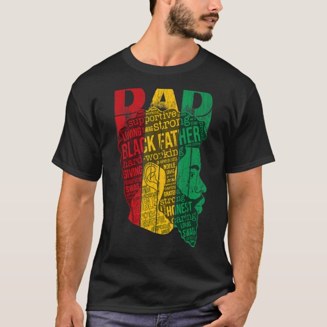 Manar Manar Strong Black Pappa Kung African N T Shirt (Framsida)