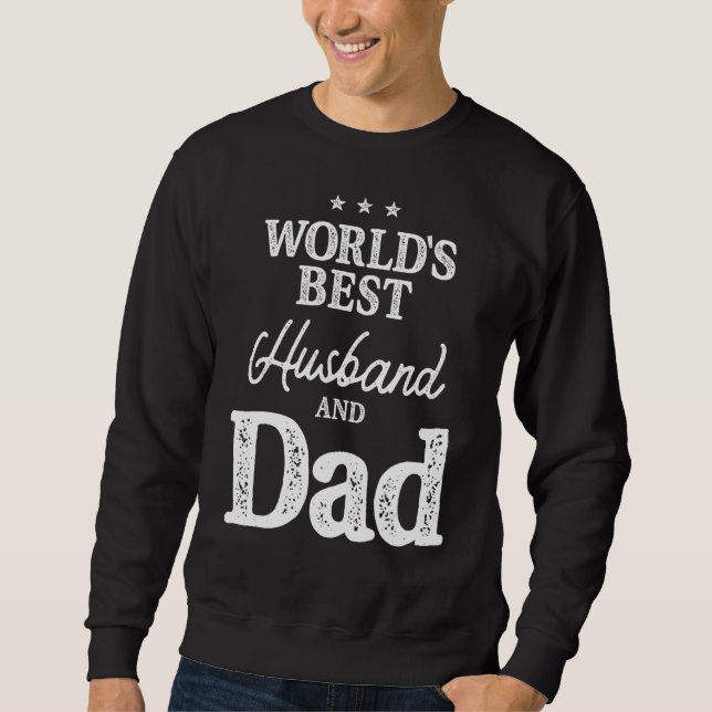Manar Manar Världens bästa Make och Pappa Far D Lång Ärmad Tröja (Framsida)