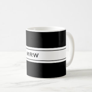 Manar manlig enkel svart Monogram för Kaffemugg