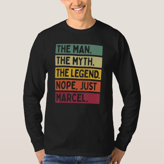 Manar människan, myten om det påvliga, bara Marcel T Shirt (Framsida)