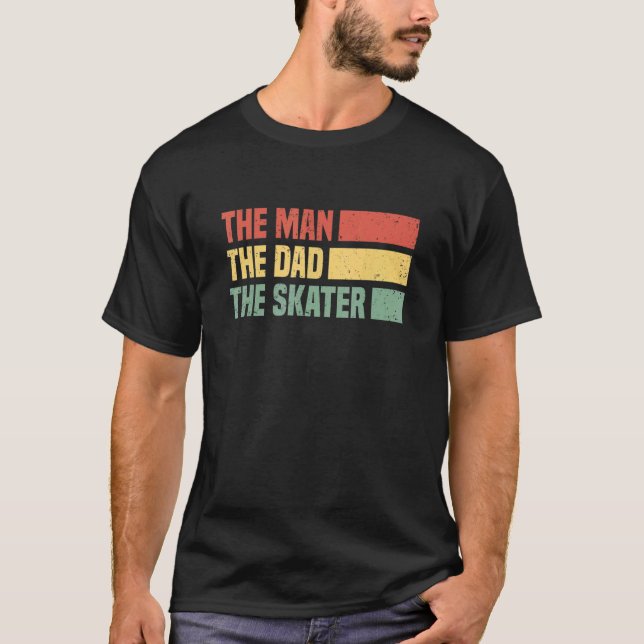 Manar människan Pappa Skateboarder Skateboardi T Shirt (Framsida)
