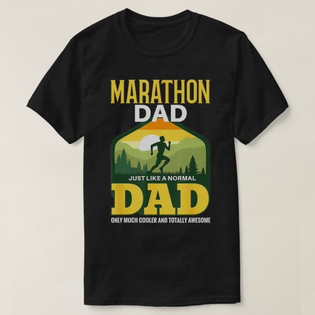 Manar Marathon Funny Pappa Marathoner Far Running T Shirt (Design framsida)