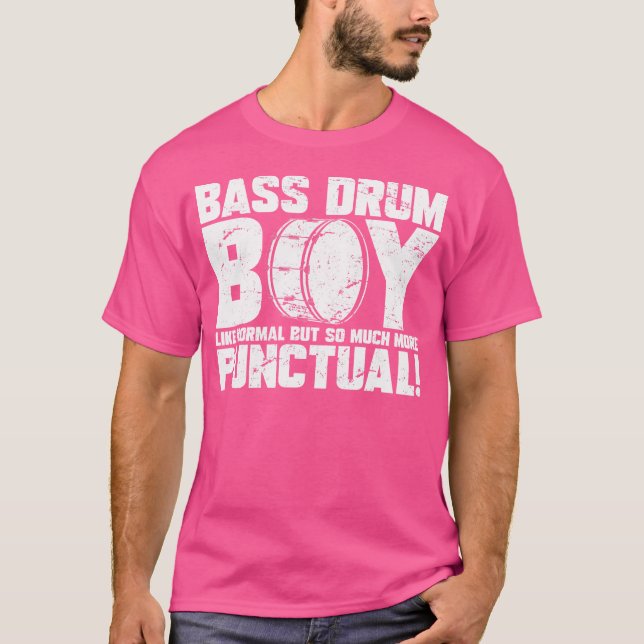 Manar Marching School Band Bass Drum Boy Funny Dru T Shirt (Framsida)