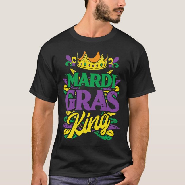 Manar Mardi Gras Kung Krona Funny Mardi Gras Carni T Shirt (Framsida)