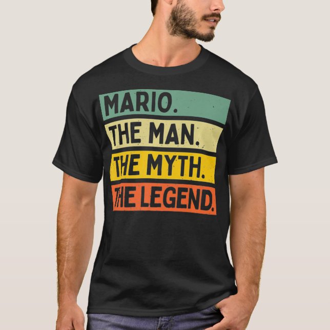 Manar Mario the man the Myth the Legend funny Pers T Shirt (Framsida)