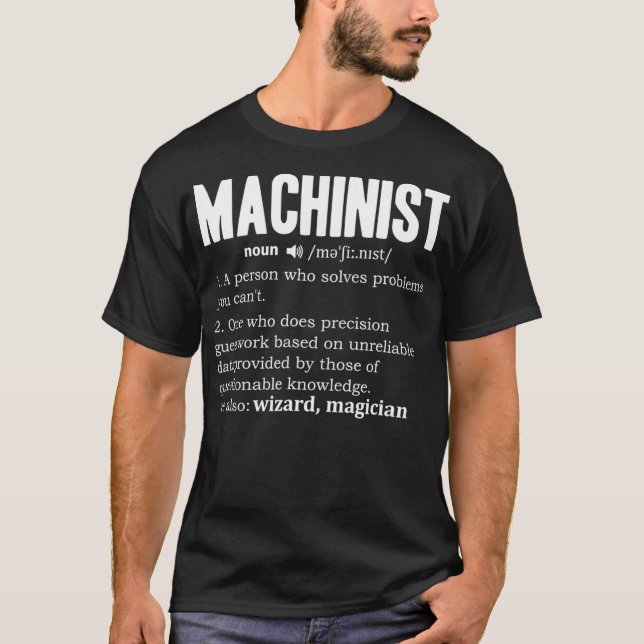 Manar-maskinens definitionsmotordrivrutin Noun CNC T Shirt (Framsida)
