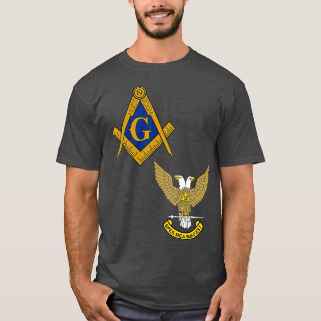 Manar Mason Scottish Rite Split T Masonic Tee (Framsida)