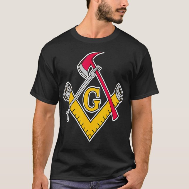 Manar Masonic Firefighter Verktyg T Shirt (Framsida)