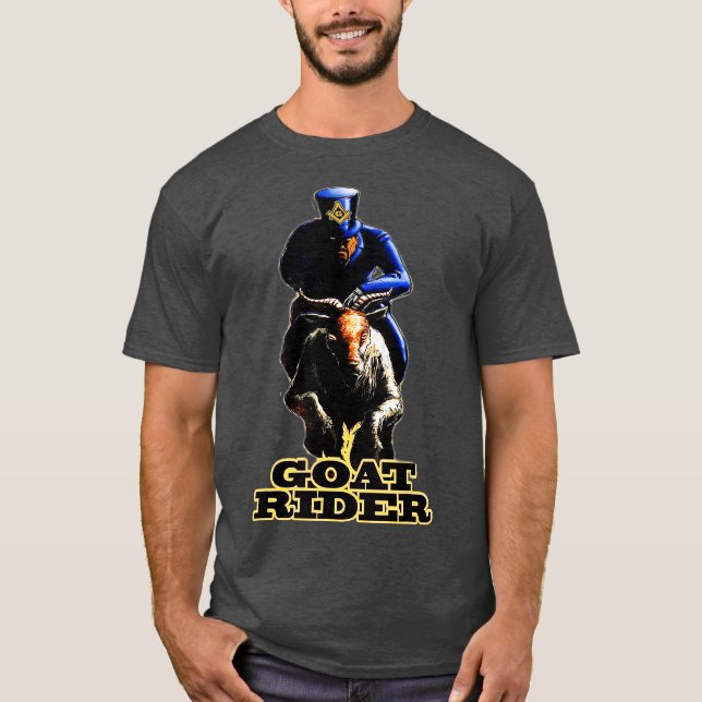 Manar Masonic Goat Rider T Mason T Shirt (Framsida)