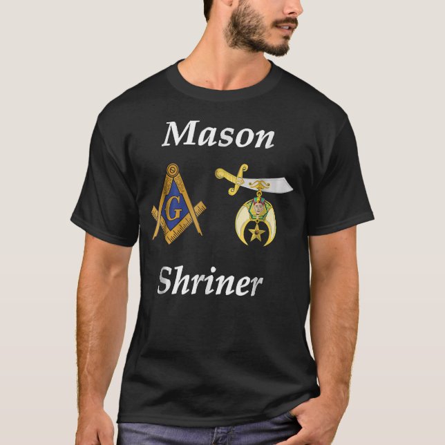 Manar Masonic Shriner Split Mason T Shirt (Framsida)