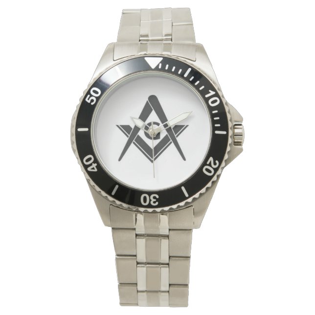 Manar Masonic Stainless Steel Watch Armbandsur (Framsida)
