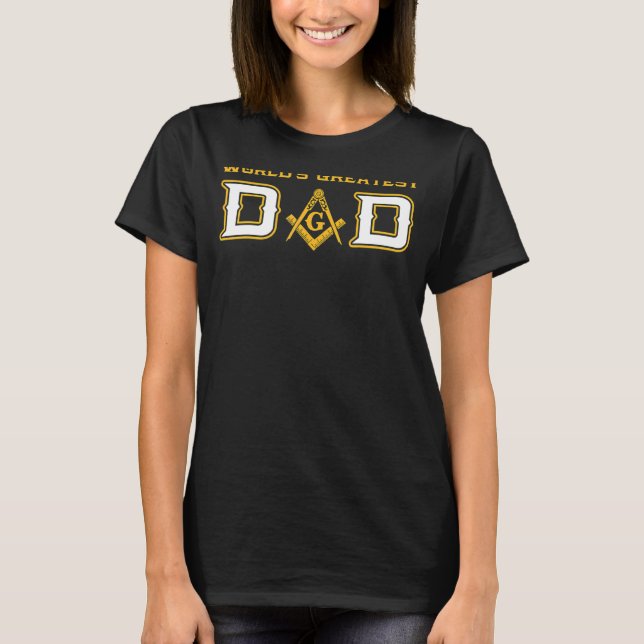 Manar Masonic Världsmästare Pappa Freemason Far T Shirt (Framsida)