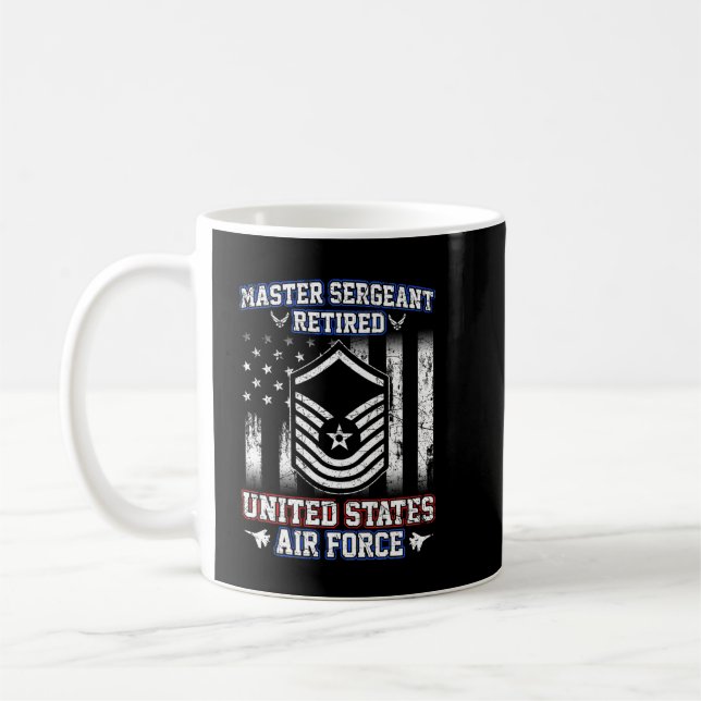 Manar Master Sergeant Retrött United State Luft Fo Kaffemugg (Vänster)