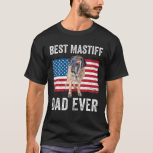 Manar Mastiff Pappa pappa American Flagga English T Shirt