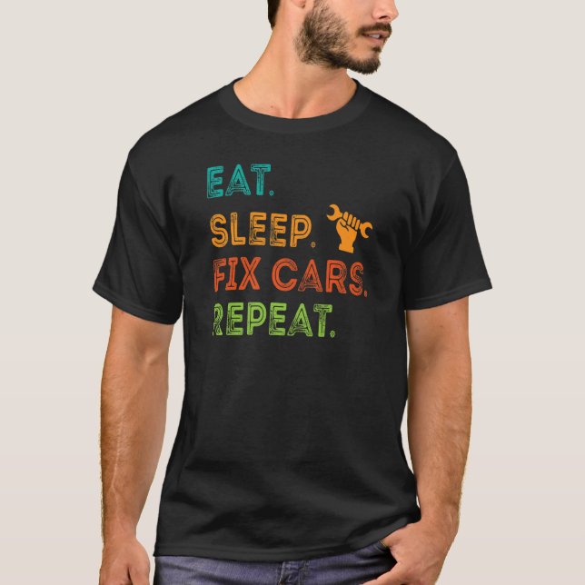 Manar Mechanic För manar Pappa Auto Garage Automob T Shirt (Framsida)