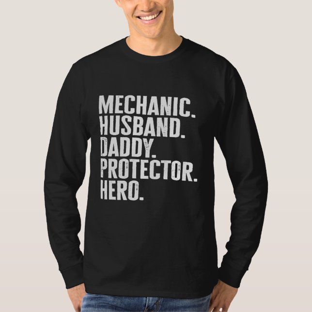 Manar Mechanic Make pappa Protector Hero for Pappa T Shirt (Framsida)