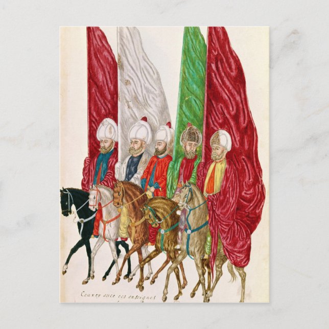 Manar med standarder efter Seigneur till Vykort (Framsida)