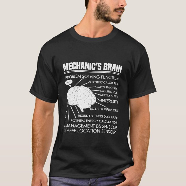 Manar Mekanik Brain Problemlösningsfunktion T Shirt (Framsida)