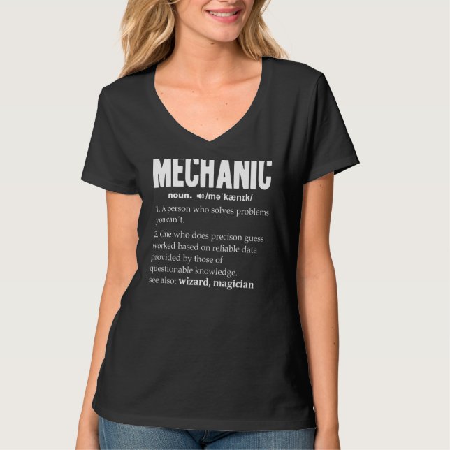 Manar Mekanisk definition Noun Dictionary Reparati T Shirt (Framsida)