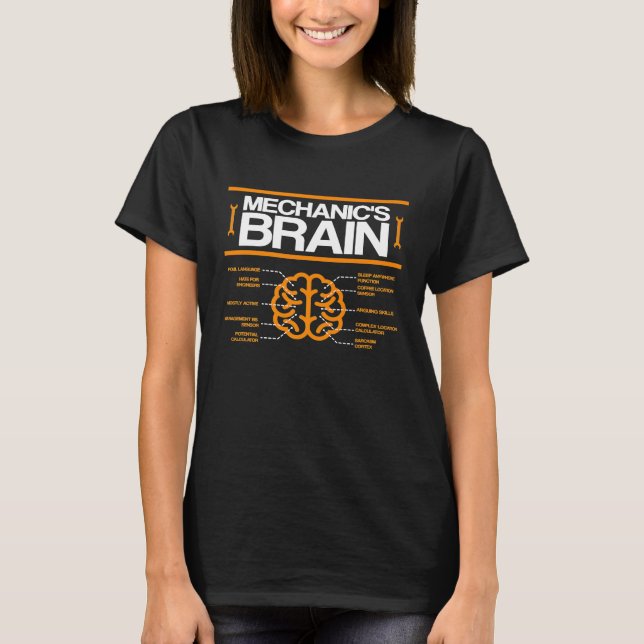 Manar Mekaniska mekanismen Brain-julen T Shirt (Framsida)
