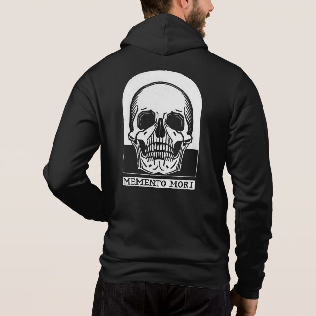 Manar Memento Mori Fullt-Zip Hoodie T Shirt (Baksida)