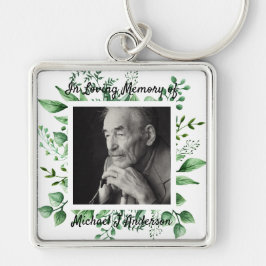 Manar Memorial Gift Bereavement Photo Loving Memor Fyrkantig Silverfärgad Nyckelring