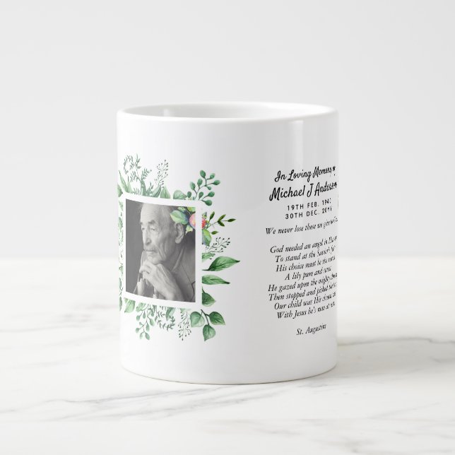 Manar Memorial Gift Bereavement Photo Loving Memor Jumbo Mugg (Framsidan)
