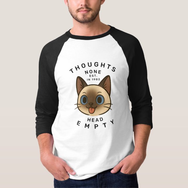 Manar Memurs No Thoughts Head Empty Raglan T Shirt (Framsida)