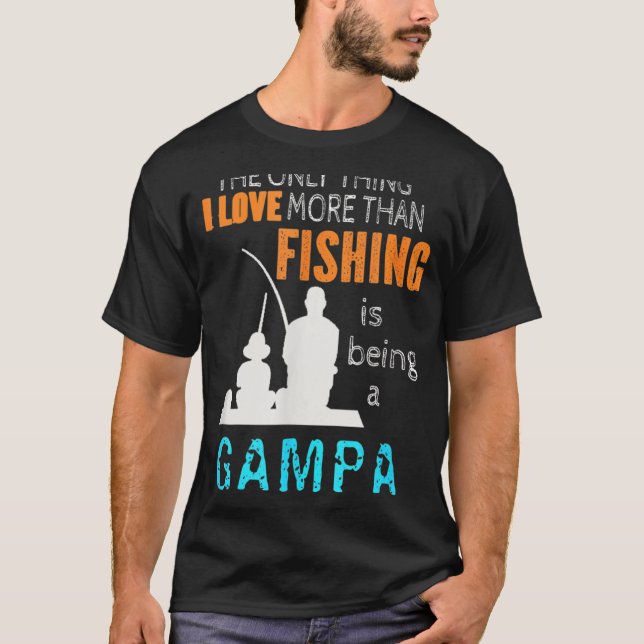 Manar mer än Kärlek Fiskegampa Speciell morfar T Shirt (Framsida)