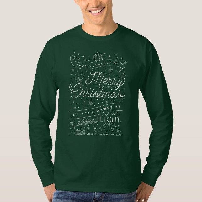 Manar Merry Little jul Long Sleeve Shirt T (Framsida)
