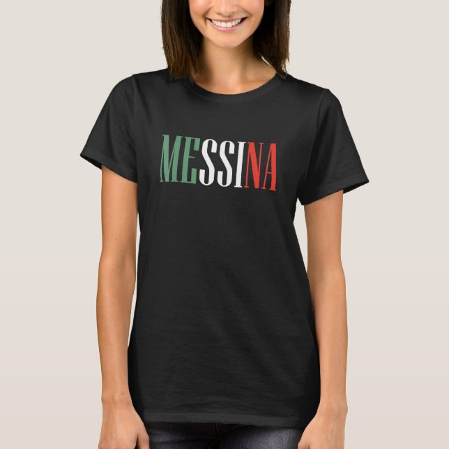 Manar Messina Italiana Beer Sicily Messina T Shirt (Framsida)
