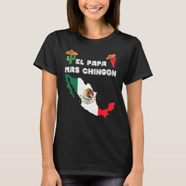 Manar Mexikanska Flagga Cactus Sombrero Jalapeno E T Shirt (Framsida)