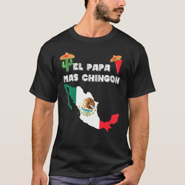 Manar Mexikanska Flagga Cactus Sombrero Jalapeno E T Shirt (Framsida)