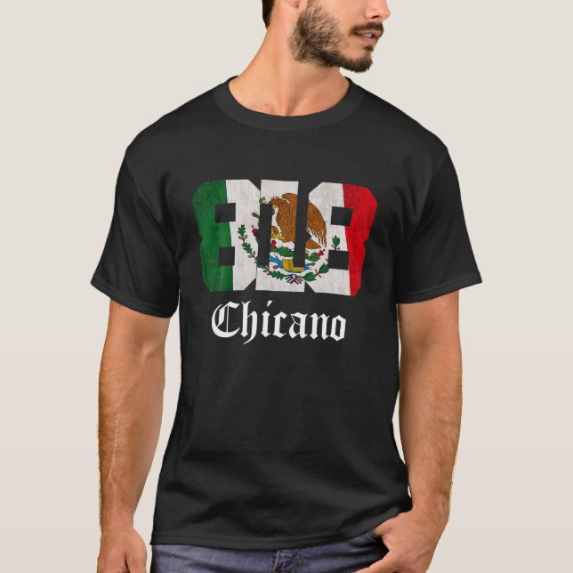 Manar Mexikanska Flagga Chicano Apparel California T Shirt (Framsida)