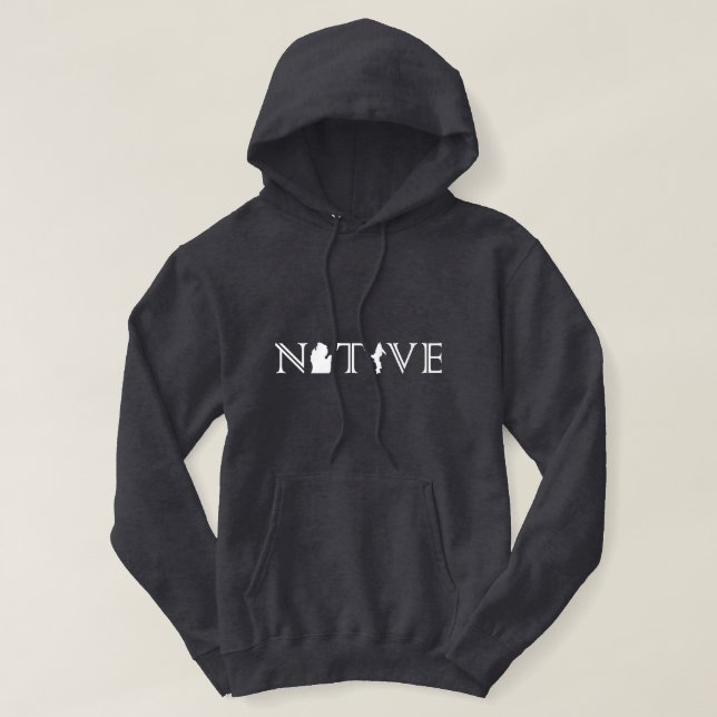 Manar Michigan INFÖDING med övrepeninsulahoodien Hoodie (Design framsida)