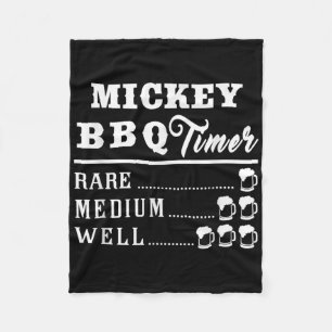 Manar Mickey Bbq Timer Beer Drinking Funny Grillin Fleecefilt