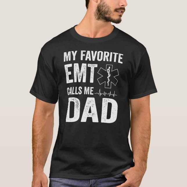 Manar Min favoritEMT kallar mig Pappa Fars dag  T Shirt (Framsida)