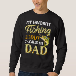 Manar Min favoritfiskebuddy kallar mig Pappa Far Lång Ärmad Tröja