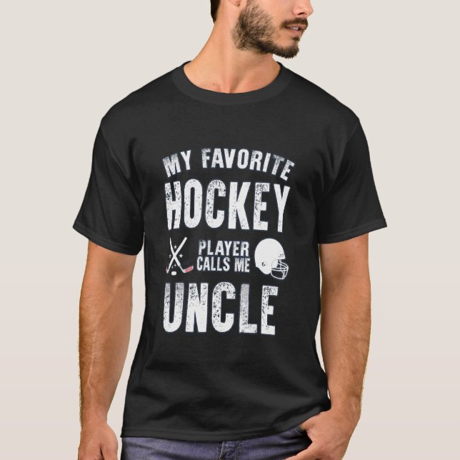 Manar Min favorithockey-spelare kallar mig farbror T Shirt (Framsida)