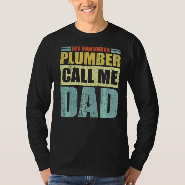 Manar Min favoritplumber kallar mig Pappa Pappor D T Shirt (Framsida)