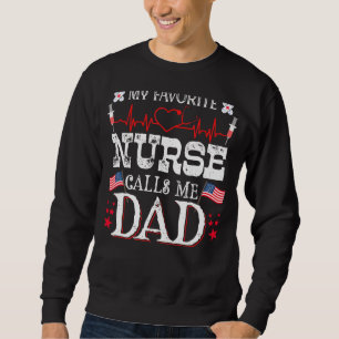 Manar Min favoritsjuksköterska kallar mig Pappa Fa Lång Ärmad Tröja