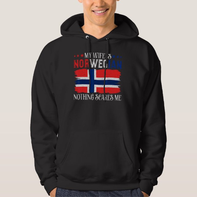 Manar Min fru är norsk inget Skrämmer mig Husba Hoodie (Framsida)