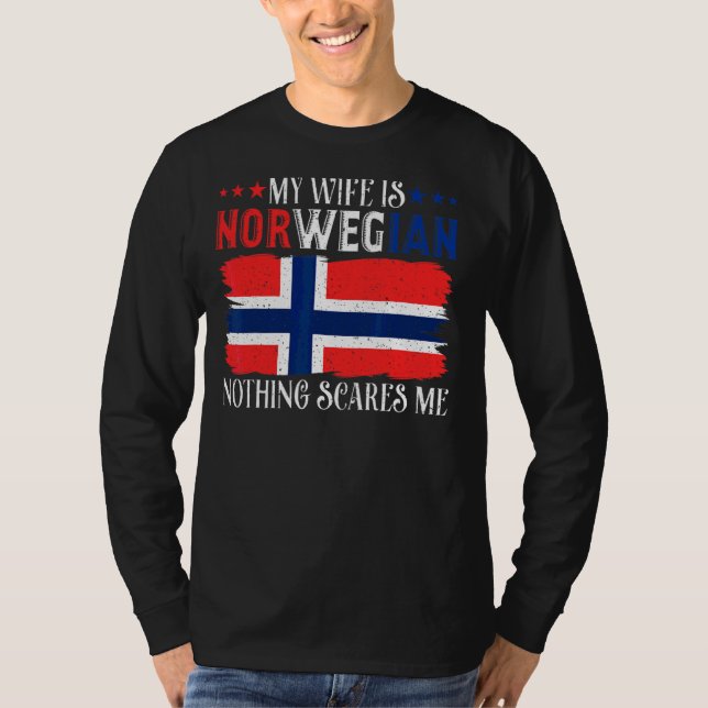 Manar Min fru är norsk inget Skrämmer mig Husba T Shirt (Framsida)