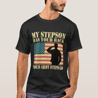 Manar Min Stepson har ryggen - stolt arméns Stepda T Shirt