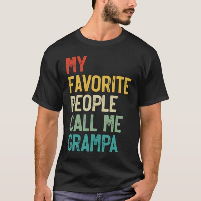 Manar Mina favoriter kallar mig Grampa Pappor Da T Shirt (Framsida)