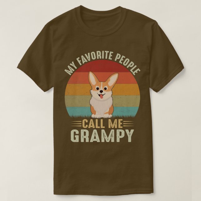 Manar Mina favoriter kallar mig Grampy Cute Corgi T Shirt (Design framsida)