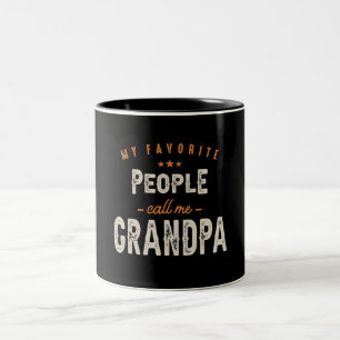 Manar Mina favoriter kallar mig Grandpa Funny Papp Två-Tonad Mugg